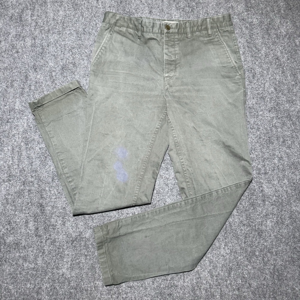 Norse Projects Pants Men 32x31 Green Button Fly Aros Heavy Chino Trousers Cotton